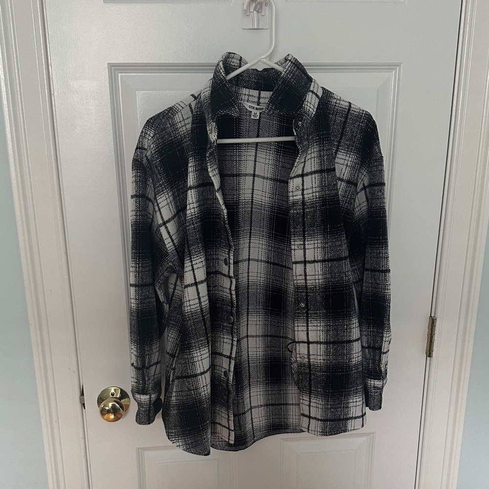 Steve Madden Black and White Checkered Shirt